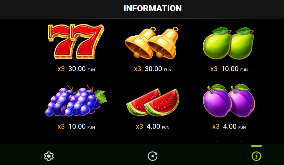 27 eternal hot buy bonus paytable 1