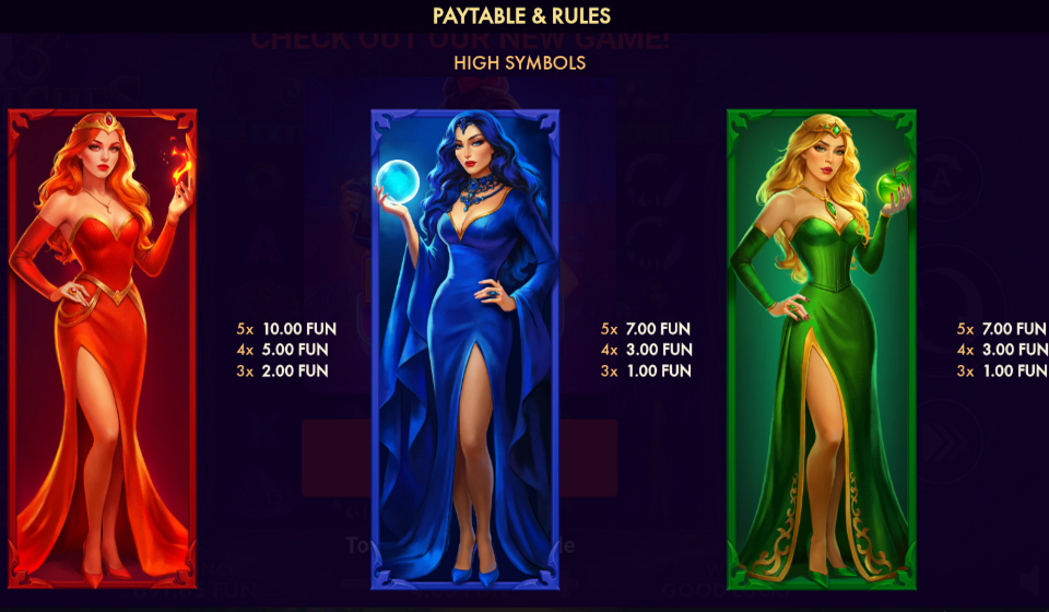 3 witches bonus combo paytable 1