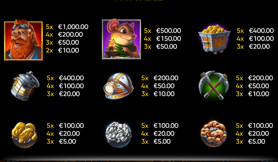 aus dem tal paytable