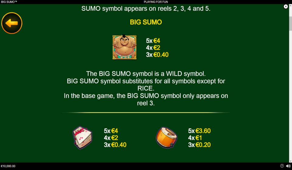 big sumo paytable 1