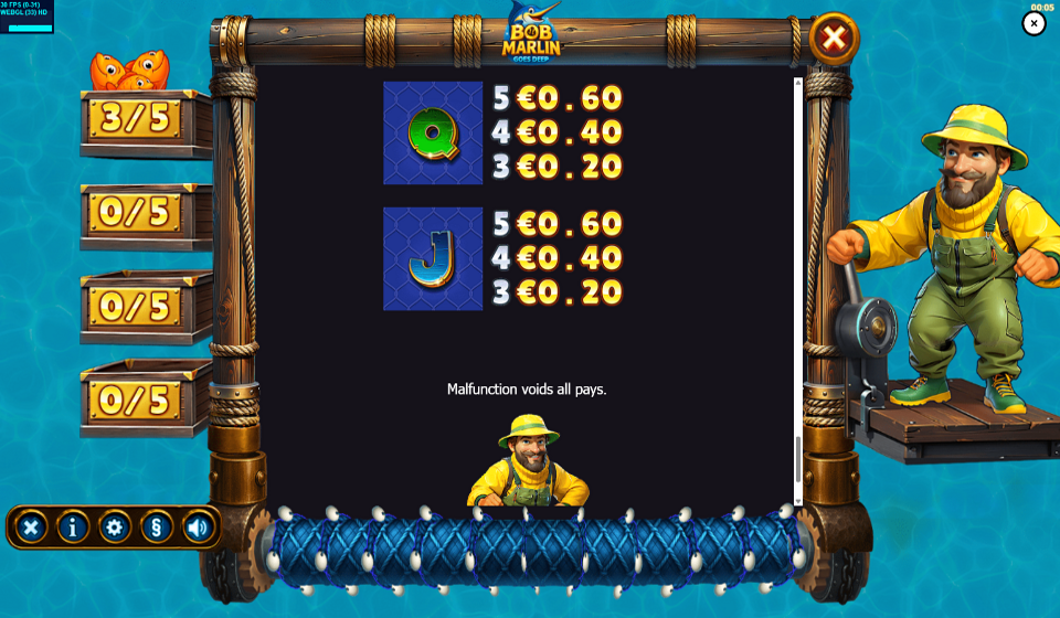 bob marlin goes deep paytable 5