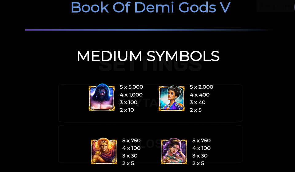 book of demi gods v paytable 1