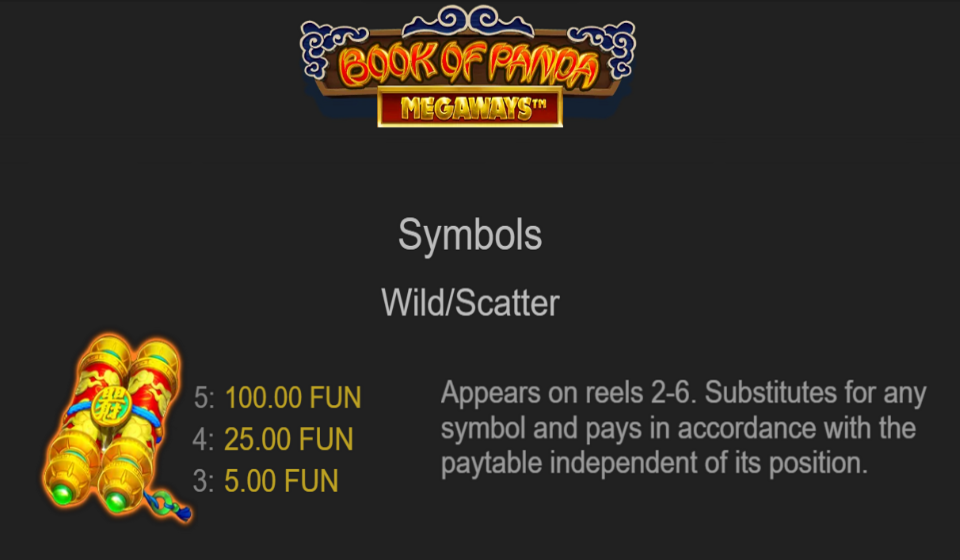 book of panda megaways paytable 1