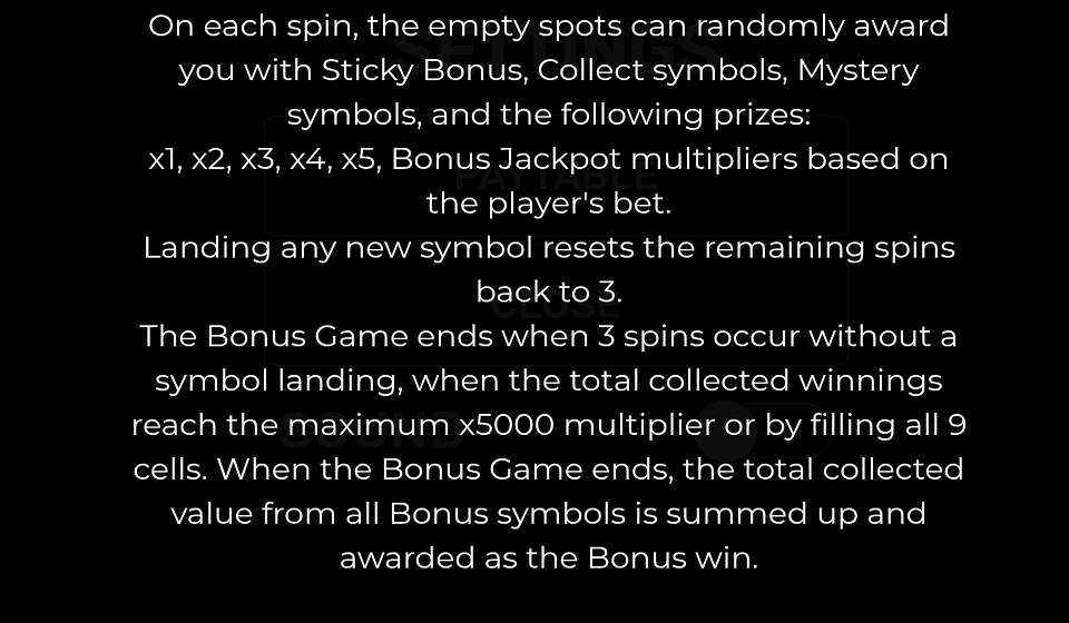 buffalo rampage blast the bonus 3x3 paytable 2