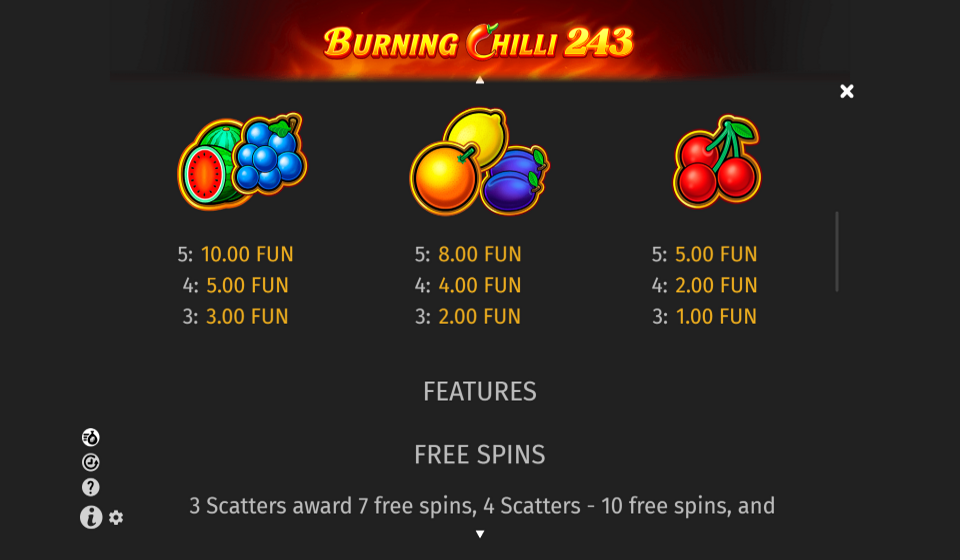 burning chilli 243 paytable 3