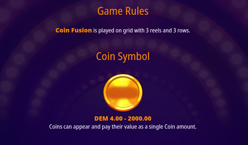 coin fusion paytable