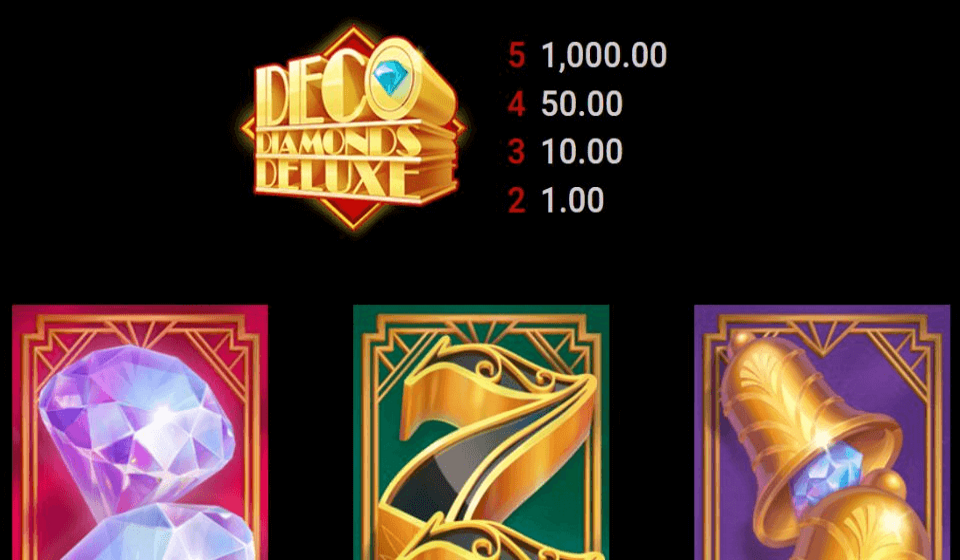deco diamonds deluxe paytable 1