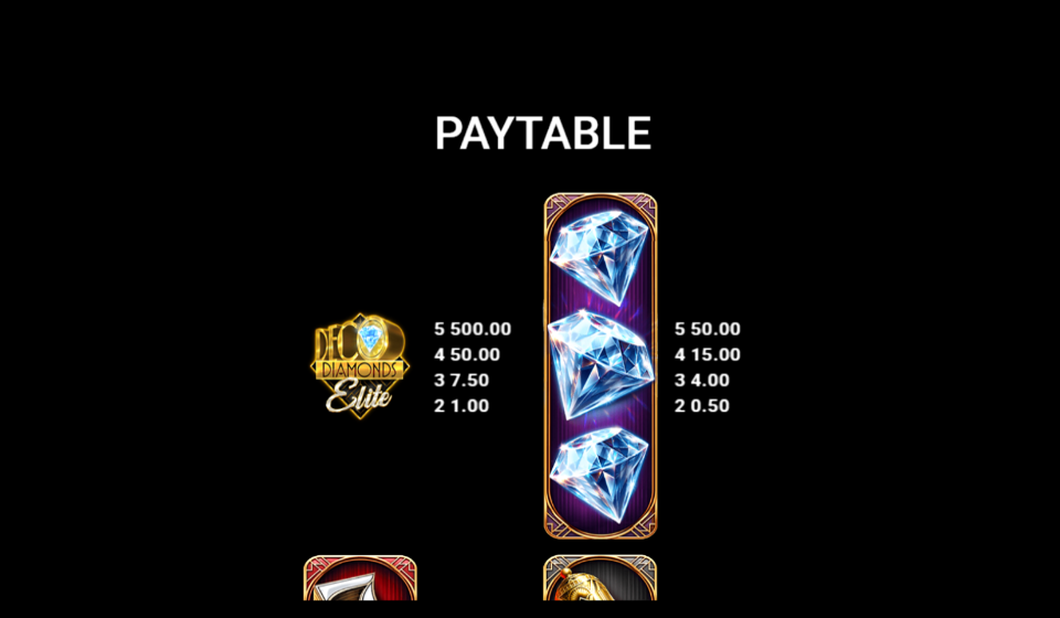 deco diamonds elite paytable 1