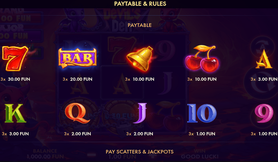 devils den paytable