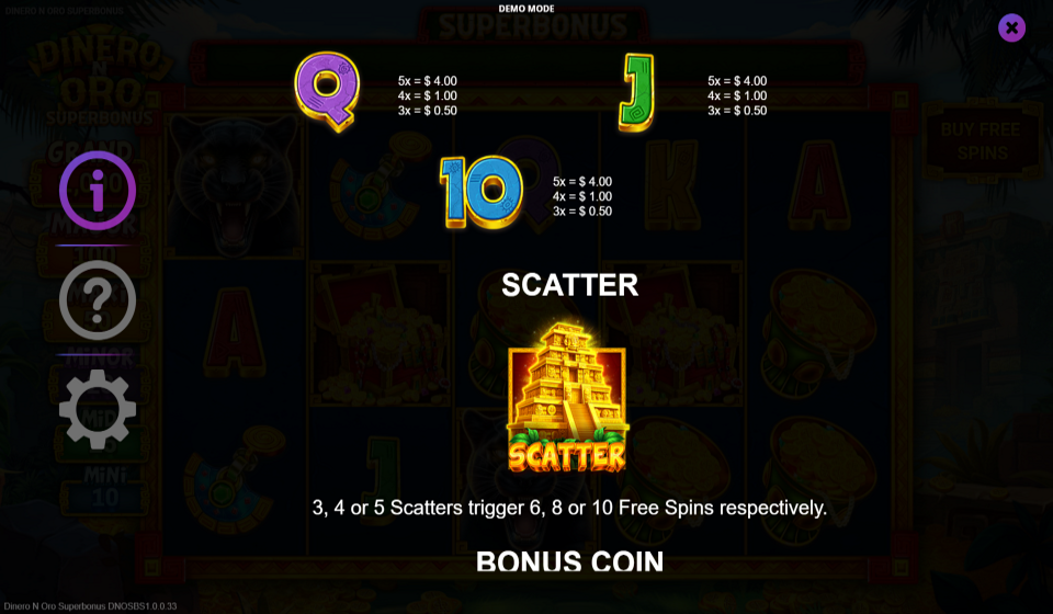 dinero n oro superbonus paytable 2
