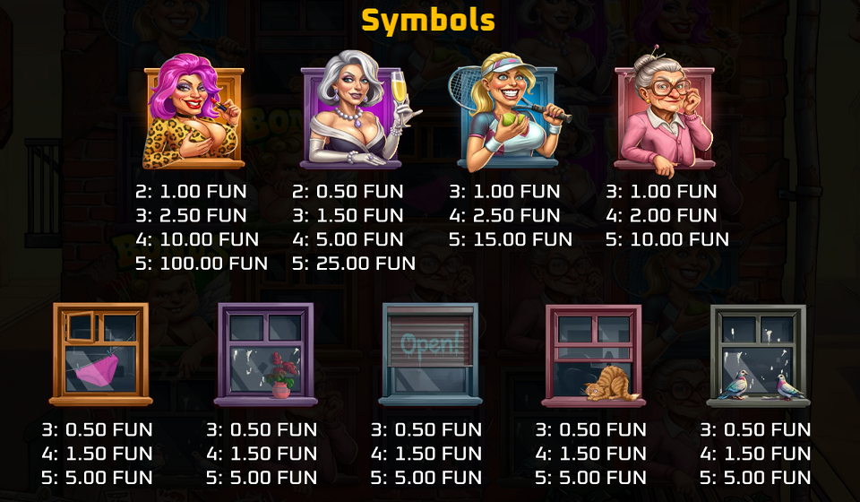 dirty dates paytable