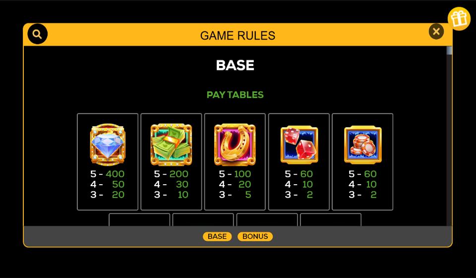 elemental deluxeways paytable 1
