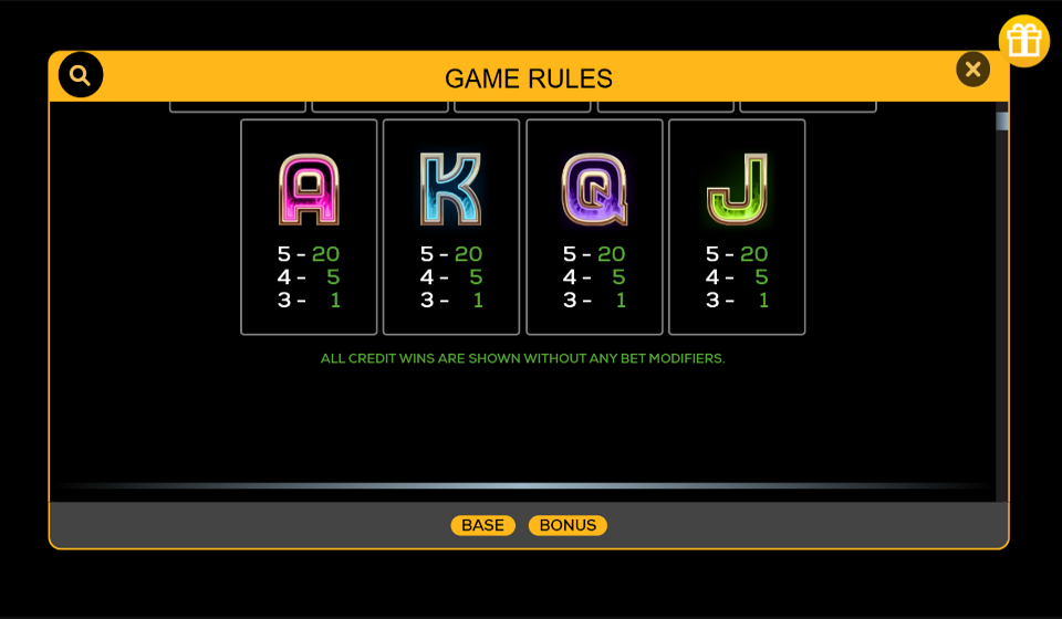 elemental deluxeways paytable 2