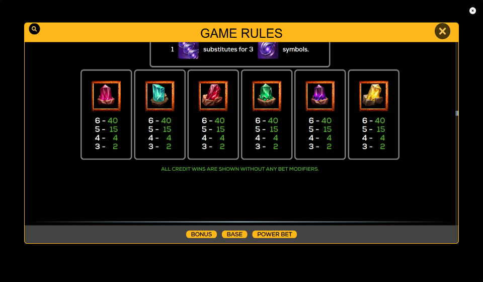elemental deluxeways paytable 4