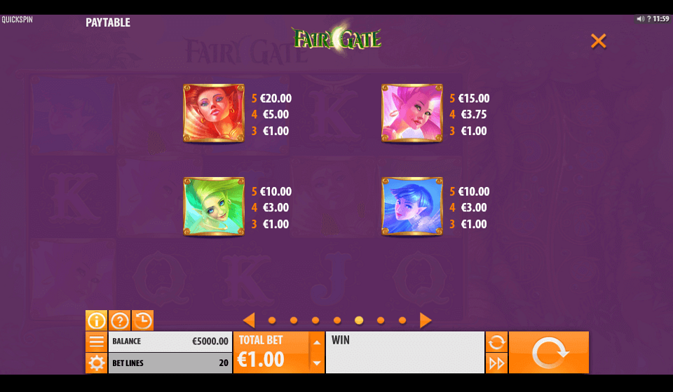 fairy gate paytable 1