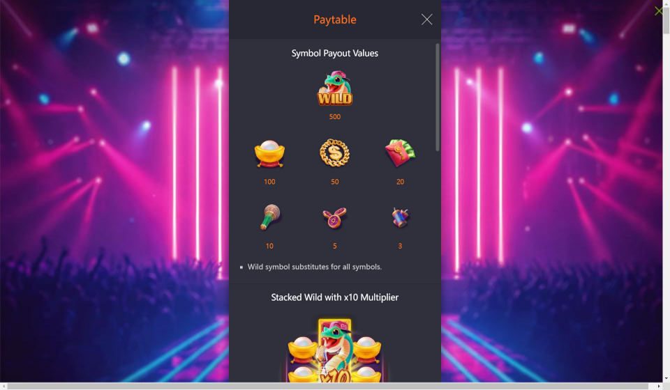 fortune snake paytable
