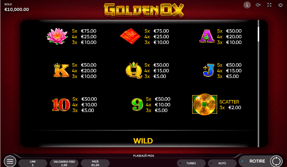 golden ox paytable2