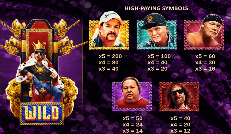 joe exotic paytable 1