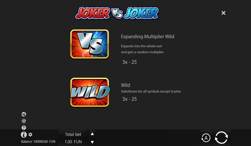 joker vs joker paytable 1
