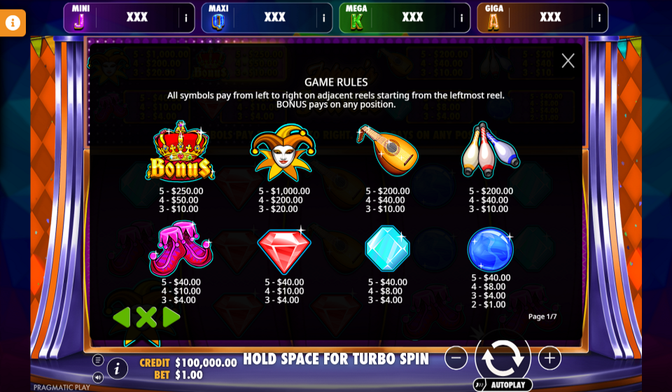 jokers jewels oranje jackpot paytable 1