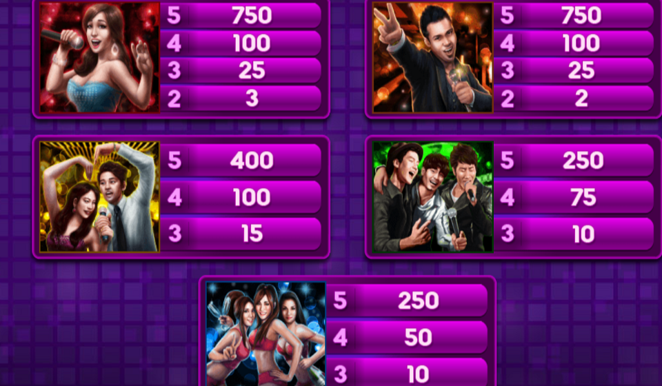 karaoke party paytable 2