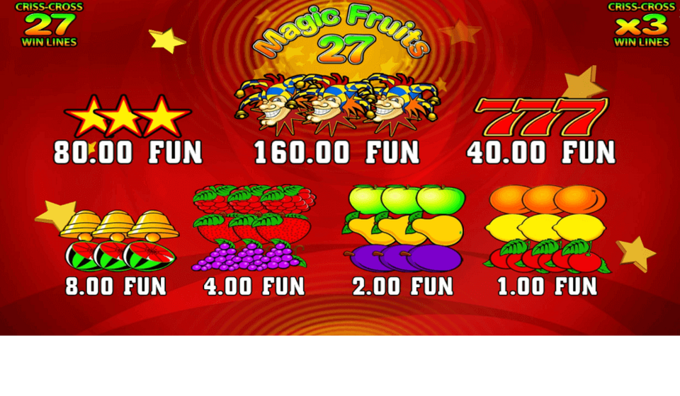 magic fruits 27 paytable