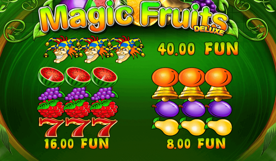 magic fruits deluxe paytable