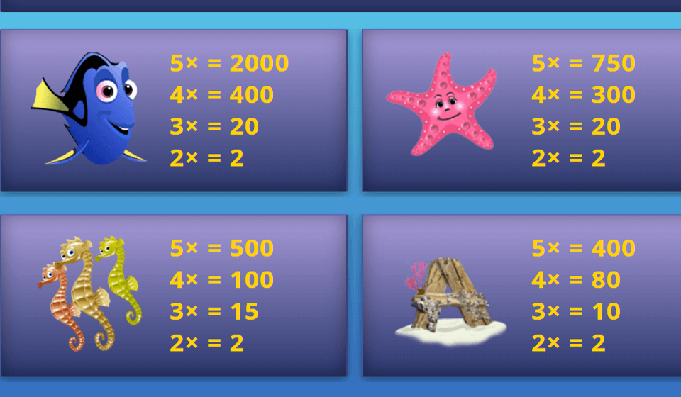 reef encounter paytable 1