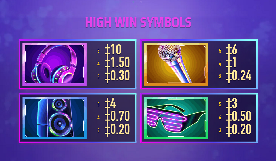 rhythm nights paytable 1