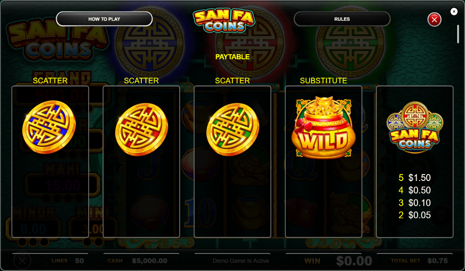 san fa coins paytable 1