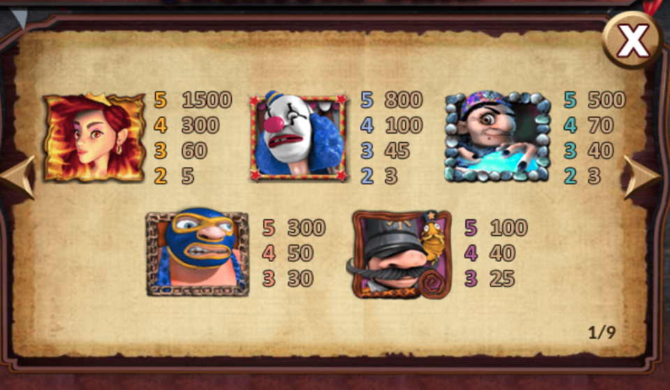 treasure fair paytable 1
