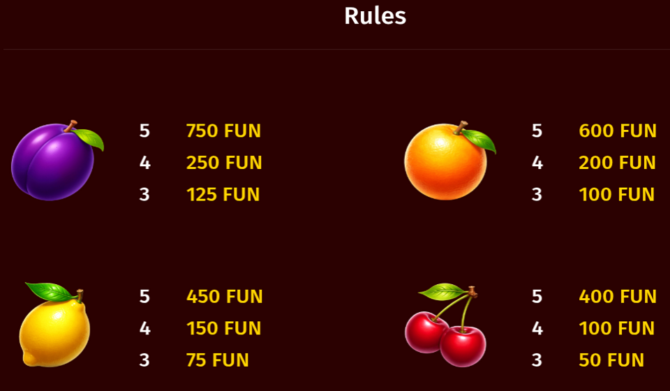 vip crown paytable 2