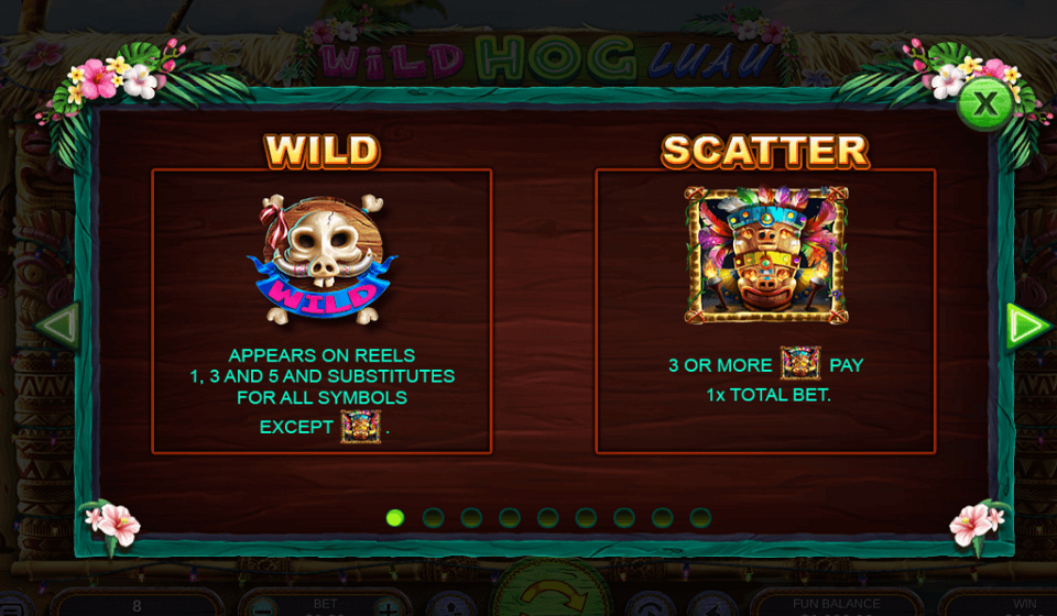 wild hog luau paytable 1