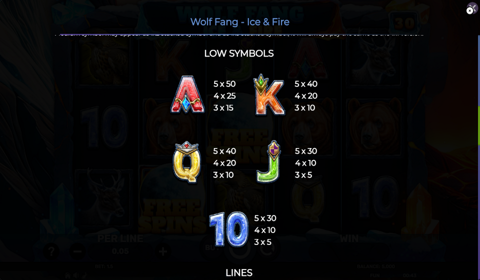 wolf fang ice and fire paytable 2