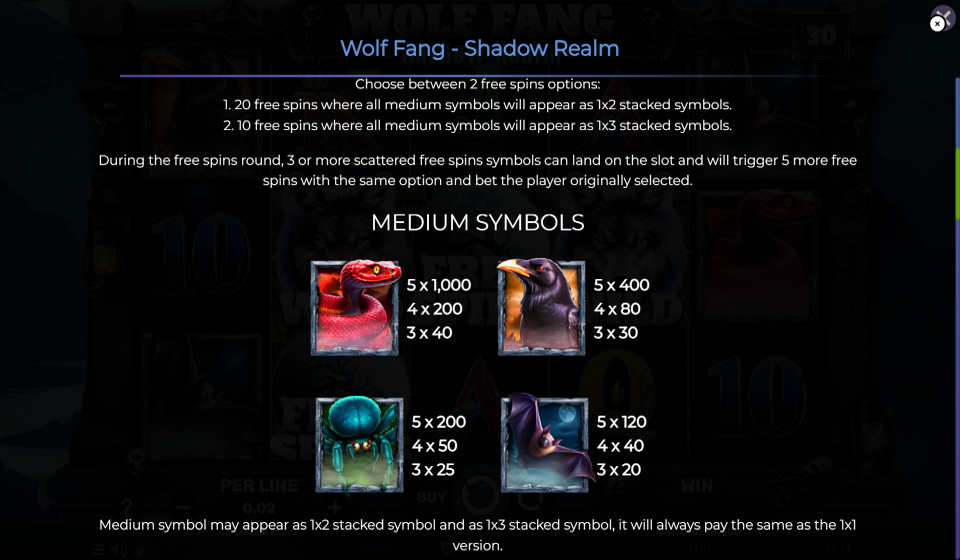 wolf fang shadow realm paytable 1