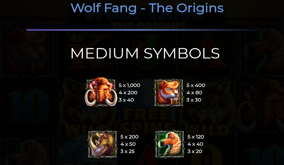 wolf fang the origins paytable 1