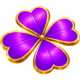 3 flaming clovers purple scatter symbol