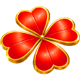 3 flaming clovers red scatter symbol