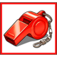 penalty blast red whistle symbol