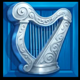 3 pots of luck silver harp symbol