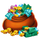 3 super porky banks bag symbol