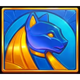 4 scarab coins blue cat symbol