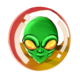 alien invaders red green alien symbol