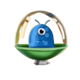 alien invaders ship blue alien symbol