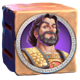 ancient troy dice man purple symbol