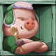 big bad wolf christmas green pig symbol