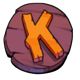 big sumo wooden k symbol