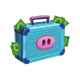 bigger piggy bank money case symbol