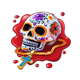 bloody pesos sugar skull symbol