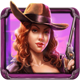 cowboy coins woman symbol